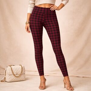 Passport Red and Black Checkered Leggings
